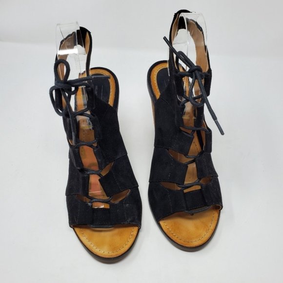 Melrose and Market Calista black lace up wedge sandal - Picture 4 of 10